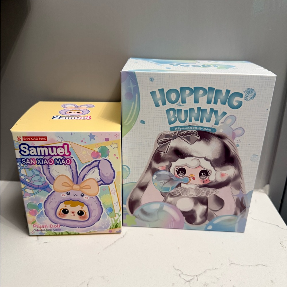 Hopping Bunny and Samuel Plush Doll Set new sealed blind box